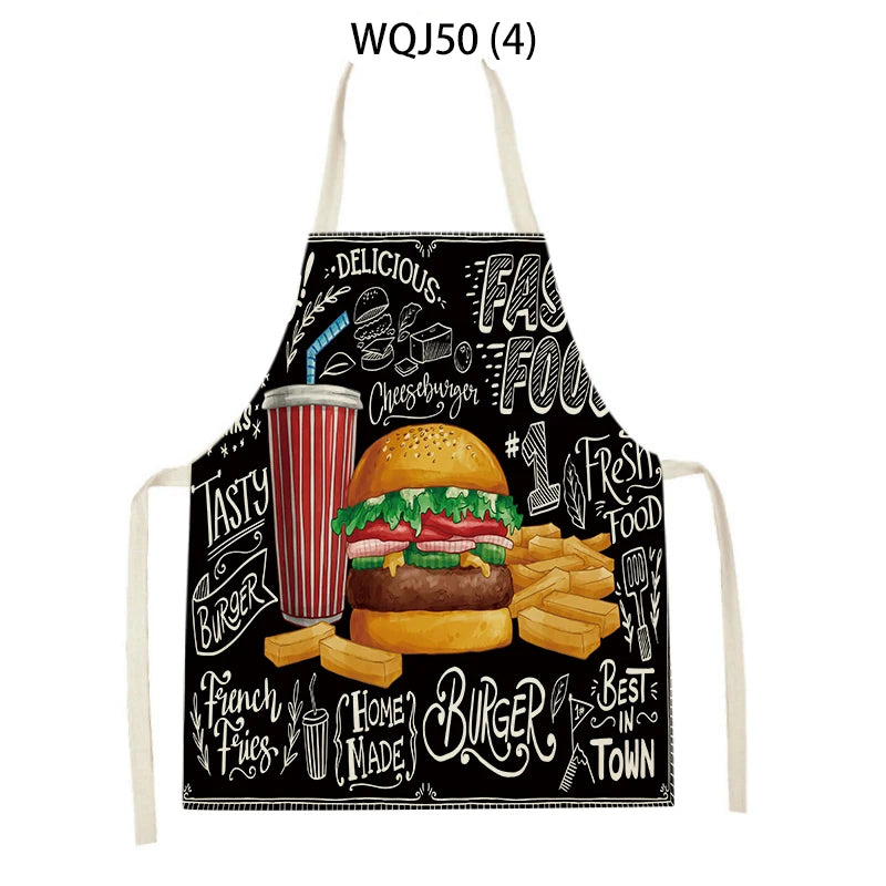 Coffee Hamburger Printed Kitchen Apron