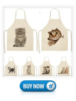 Turtle Fish Printed Kitchen Apron for Women Kids Sleeveless Cotton