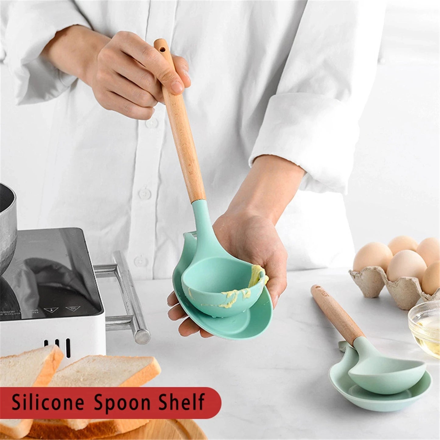 Silicone Insulated Spoon Holder Heat Resistant Placemat