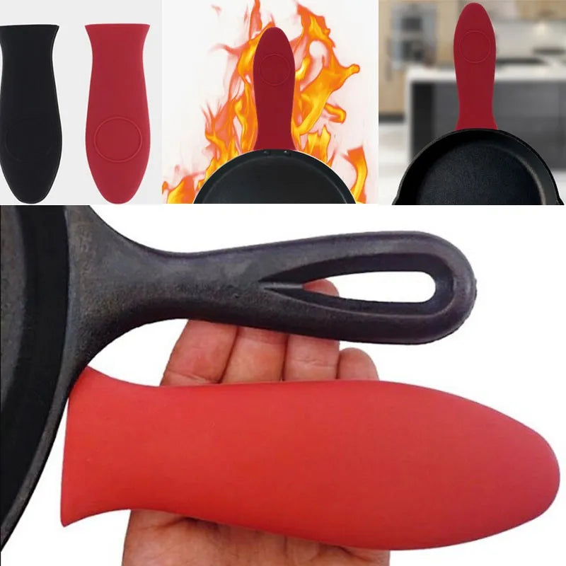 Pot Holder Handle Antislip High Temperature Resistance Potholder Silicone Skillets Grip Cover Anti-scald Kitchen Gadgets
