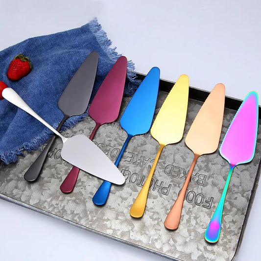 1 Piece Colorful Stainless Steel Serrated Edge Cake Server