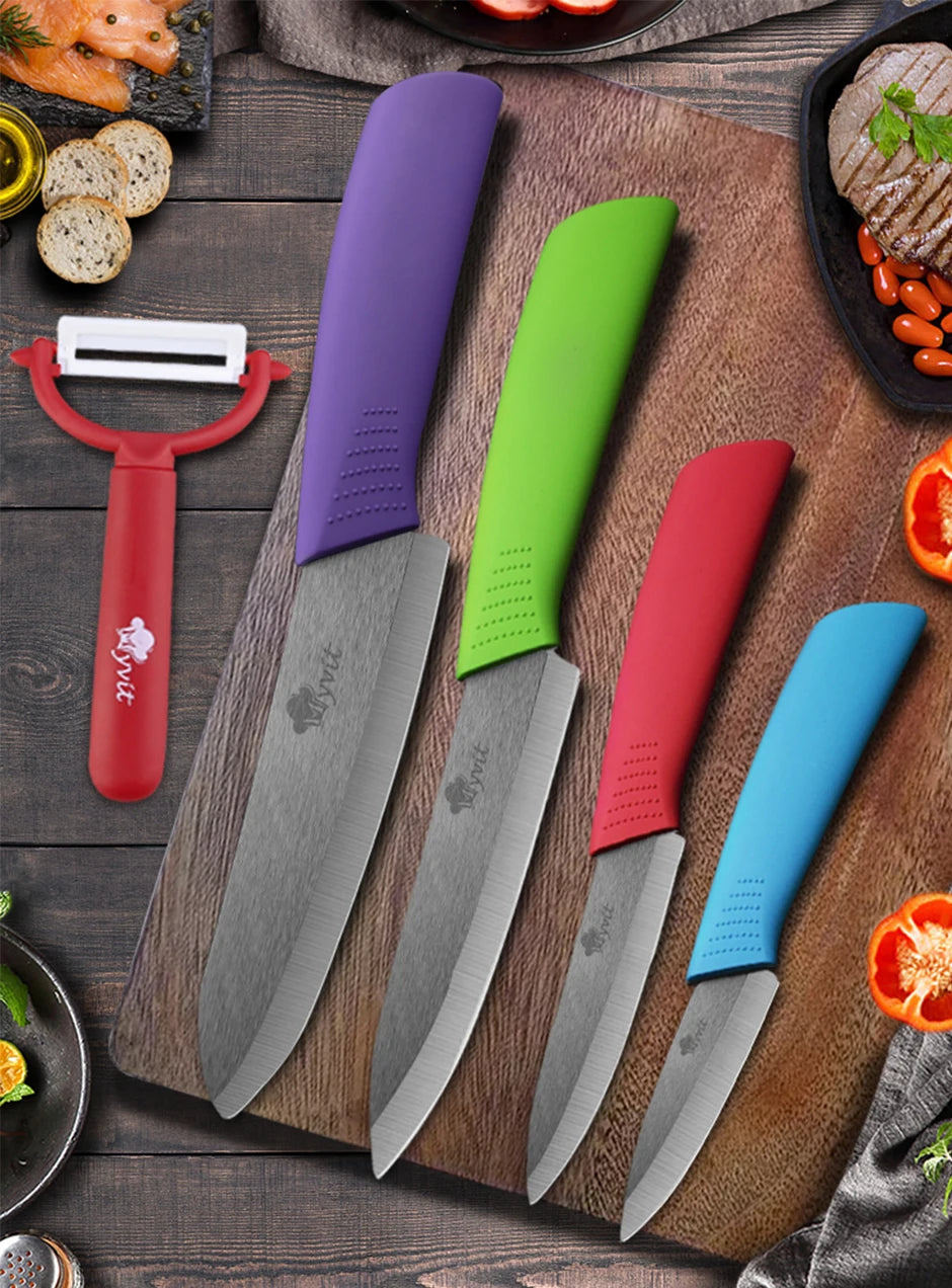 Ceramic Knife Kitchen Knives 3 4 5 6 inch +Peeler Zirconia Black Blade Fruit Chef Knife
